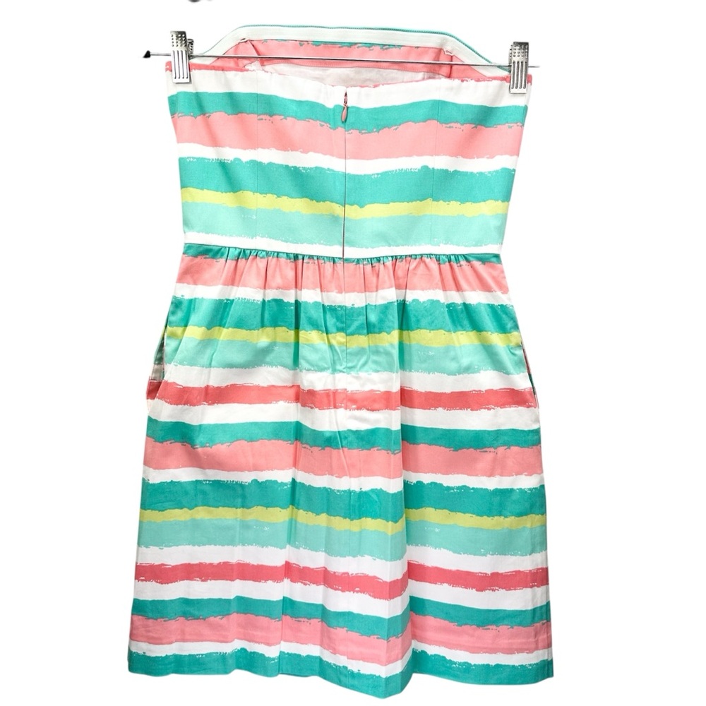 Vineyard Vines Painted Stripes Strapless Dress, Pink and Mint Green, 2 - Picture 6 of 14